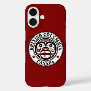 Native American Red Black Haida Huilende schedel iPhone 16 Hoesje