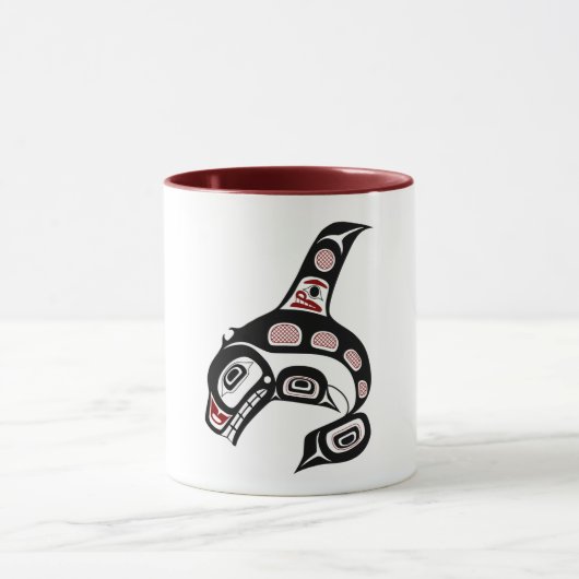 Native American Red Black Haida Orca Killer Whale Mok (Midden)