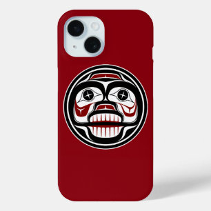 Native American Red Black Haida Weeping Skull