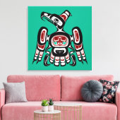 Native American Red Black Kaigani Thunderbird Canvas Afdruk (Insitu (Woonkamer))