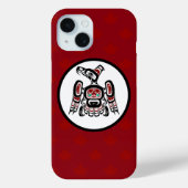 Native American Red Black Kaigani Thunderbird Case-Mate iPhone Case (Achterkant)