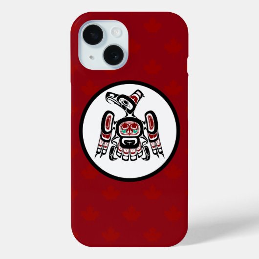Native American Red Black Kaigani Thunderbird Case-Mate iPhone Case (Achterkant)