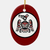 Native American Red Black Kaigani Thunderbird Keramisch Ornament (Voorkant)