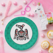 Native American Red Black Kaigani Thunderbird Papieren Bordje (Feest)