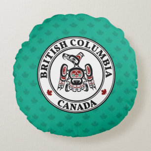 Native American Red Black Kaigani Thunderbird Rond Kussen