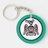 Native American Red Black Kaigani Thunderbird Sleutelhanger (Voorkant)