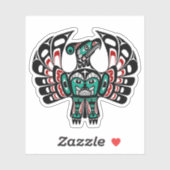 Native American Red Black Kaigani Thunderbird Sticker (Vel)