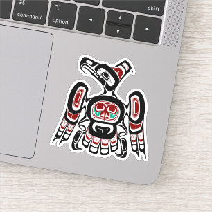 Native American Red Black Kaigani Thunderbird Sticker
