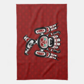 Native American Red Black Kaigani Thunderbird Theedoek (Verticaal)