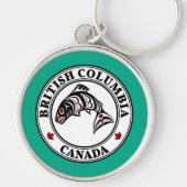 Native American Red Black Vector Art Salmon Sleutelhanger (Voorkant)