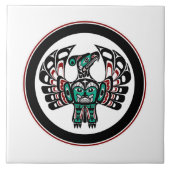 Native American Red Black Vector Art Thunderbird Tegeltje (Voorkant)