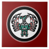 Native American Red Black Vector Art Thunderbird Tegeltje (Voorkant)