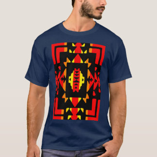 Native American Red Fire Color Blanket Print T-shirt