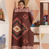 Native American Red Pattern Indiaanse stamgeometri Fleece Deken