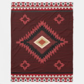 Native American Red Pattern Indiaanse stamgeometri Fleece Deken (Voorkant)