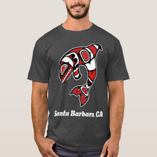Native American Santa Barbara CA Tribal Orca Kille T-shirt
