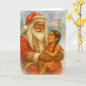 Native American Santa Christmas Card Kaart (Gele Bloem)