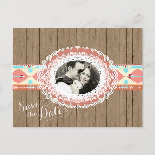Native American Save the Date Aankondigingskaart (Voorkant)