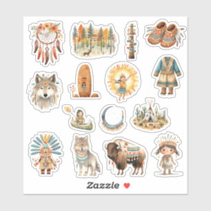 Native American Set Art Tribe Pack Sticker