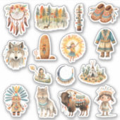 Native American Set Art Tribe Pack Sticker (Voorkant)