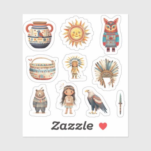 Native American Set Art Tribe Pack Sticker (Vel)