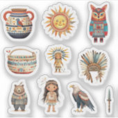 Native American Set Art Tribe Pack Sticker (Voorkant)