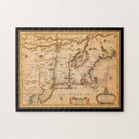 Native American Settlements 1600s New England Kaar Legpuzzel (Horizontaal)