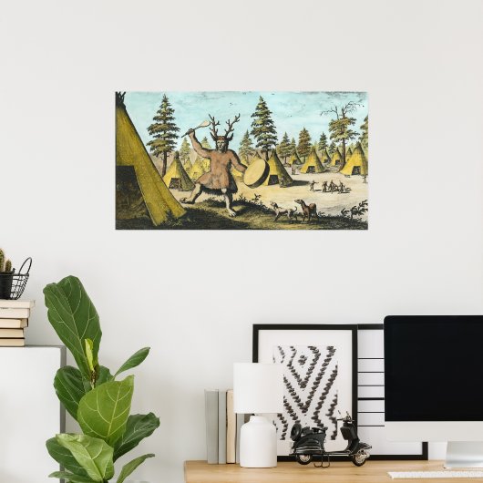 Native American Shaman Poster (Thuiskantoor)