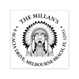 Native American Shocked thema Zelfinktende Stempel