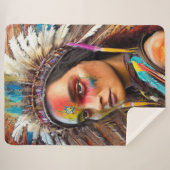 Native American Sioux Sherpa Blanket Sherpa Deken (Voorkant (horizontaal))