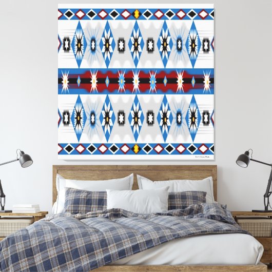 Native American Sioux Stretched Canvas Print (Insitu (Slaapkamer))