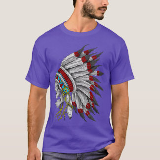 Native American skull design  T-shirt
