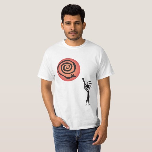 Native American Snake Moon Kokopelli T-shirt (Voorkant volledig)