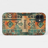 Native American Southwest Aztec gepersonaliseerd Case-Mate iPhone Case (Achterkant (horizontaal))