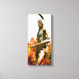 Native American Statue, Kansas City Canvas Afdruk