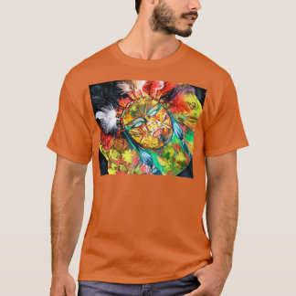 Native American-stijl gemengde media T-shirt