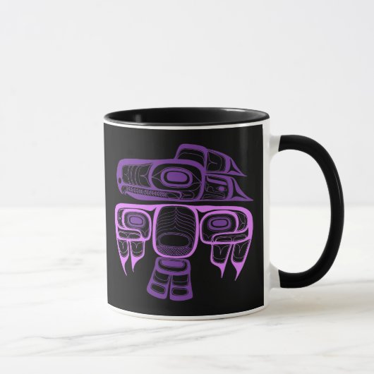 Native American Style Tlingit Thunderbird paars Mok (Rechts)