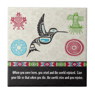 Native American Symbols and Wisdom - Hummingbird Tegeltje