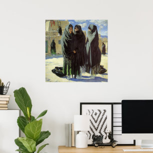 Native American, Taos Girls van Walter Ufer Poster