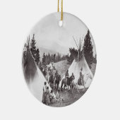 Native American Teepee Camp, Montana, c.1900 (b/w Keramisch Ornament (Rechts)