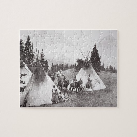 Native American Teepee Camp, Montana, c.1900 (b/w Legpuzzel (Horizontaal)