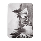 Native American Teepee Camp, Montana, c.1900 (b/w Magneet (Verticaal)