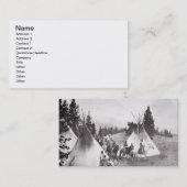 Native American Teepee Camp, Montana, c.1900 (b/w Visitekaartje (Voorkant / Achterkant)