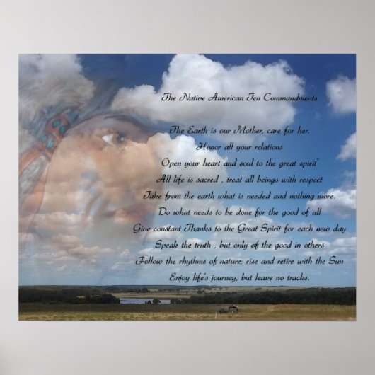 Native American Ten Commands Poster (Voorkant)