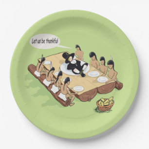 Native American Thanksgiving Papieren Bordje