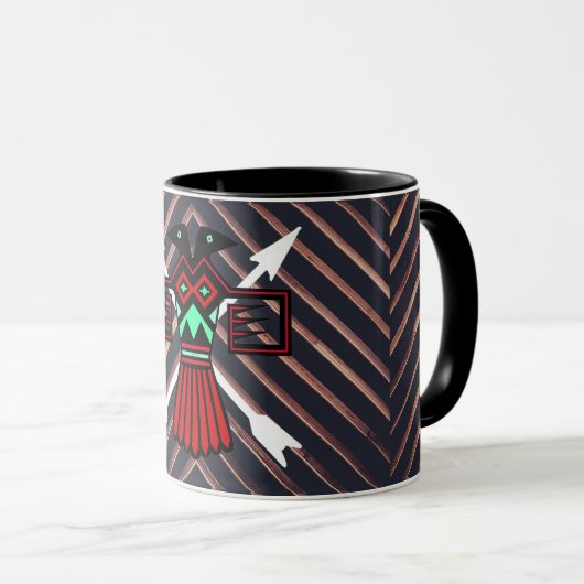 Native American Thunderbird Petroglyph Symbol Mok (Voorkant rechts)