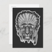 Native American Tiger Chief Briefkaart (Voorkant / Achterkant)