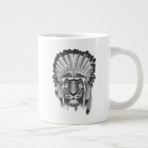 Native American Tiger Chief Extra Grote Beker