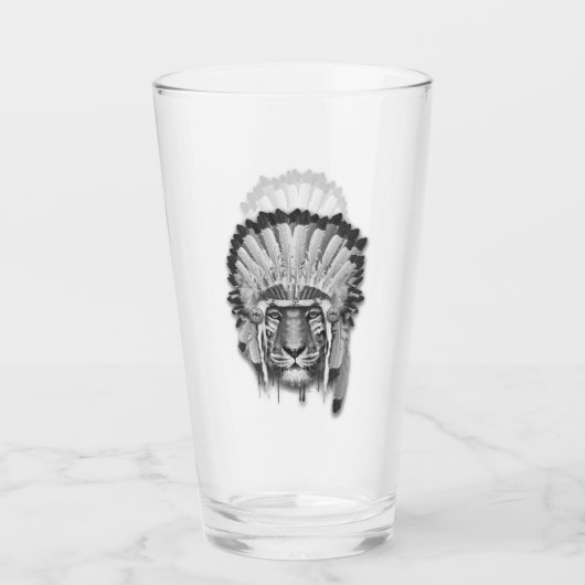 Native American Tiger Chief Glas (Voorkant)