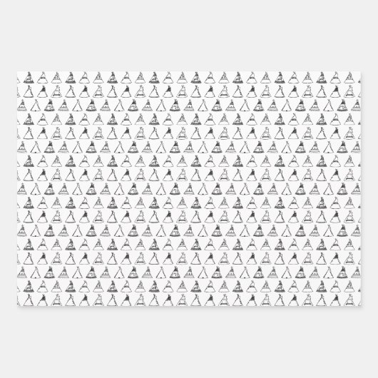 Native American Tipi Tents CUSTOM-ACHTERGRONDKLEUR Inpakpapier Vel (Voorkant 2)